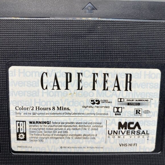 Blockbuster Cape Fear 1991 VHS Video Store Rental Movie Clamshell Case - Picture 10 of 15